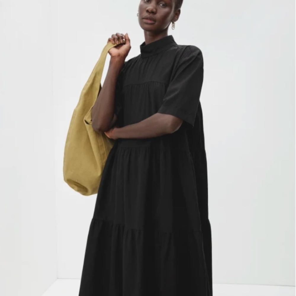 NWT Everlane Tiered Mock Neck Dress, Size S
